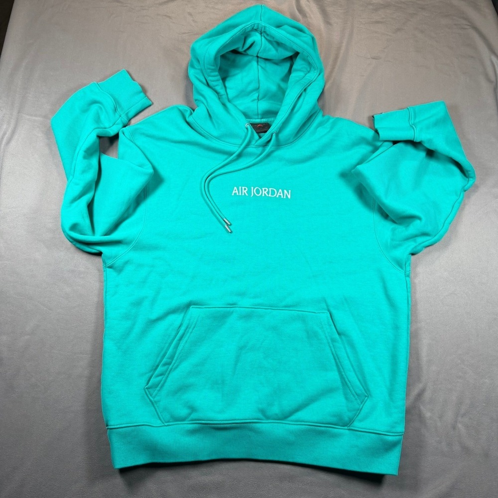 Jordan Air Jordan Mens XL Teal Pullover Hoodie Embroidered Logo Casual Athletic - Picture 15 of 15